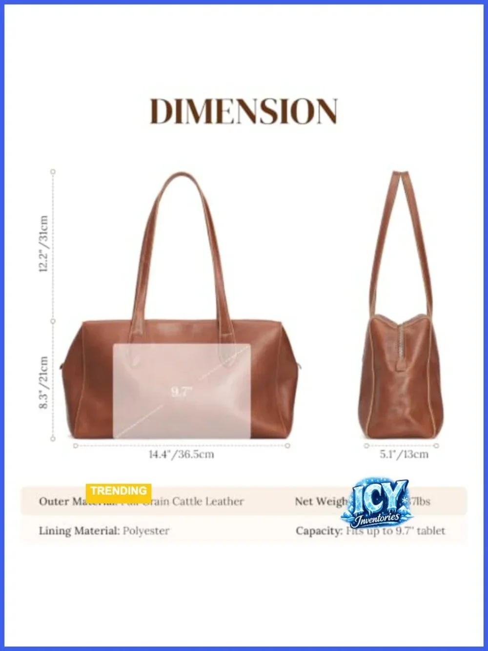 Genuine Leather Hobo Shoulder Bag for Women Vintage Tote with Zipper